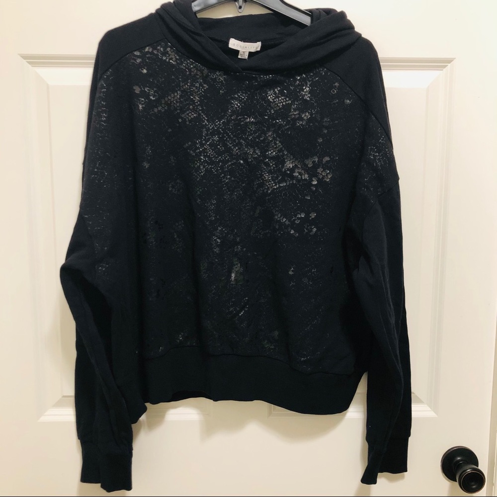 Socialite Black Snakeskin Print Hoodie XL